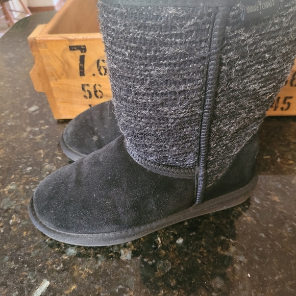 Minnetonka leather boots black - Picture 1 of 6